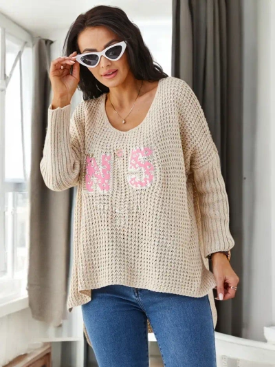 Royalfashion Women's Acrylic Knitted Sweater with Texts