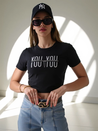 Royalfashion Women's Cotton Crop Top with the inscription