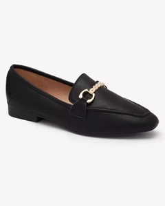 Black women's moccasins with gold embellishment Suletta- Footwear