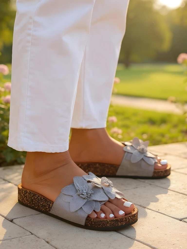 Королевская мода Женские сандалии с цветами Foules