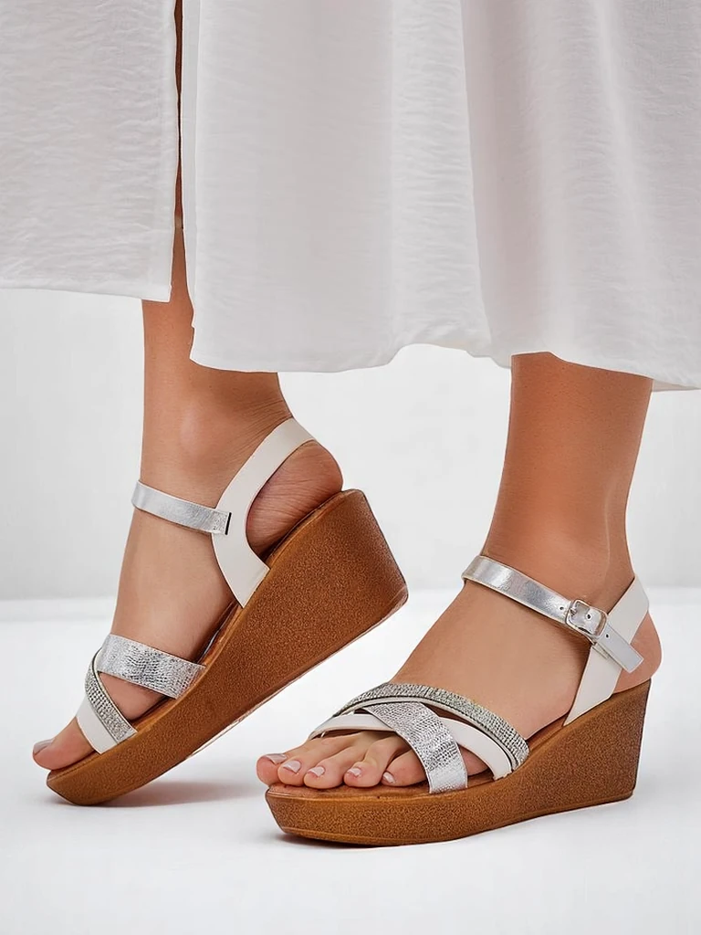 Романтические сандалии на платформе Royalfashion для женщин с rhinestones и блестками Glittera