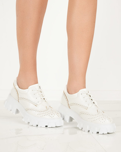 White women's shoes with an openwork accent Uneri - Footwear