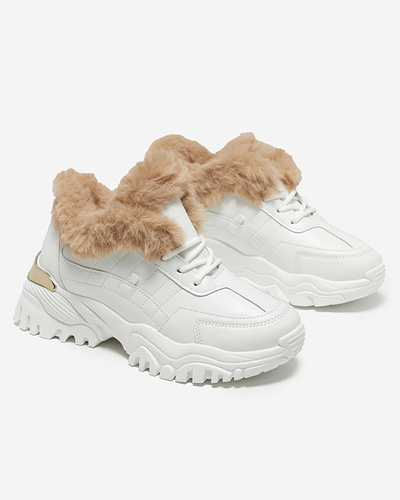 Sports white women's shoes with fur Flixi - Footwear