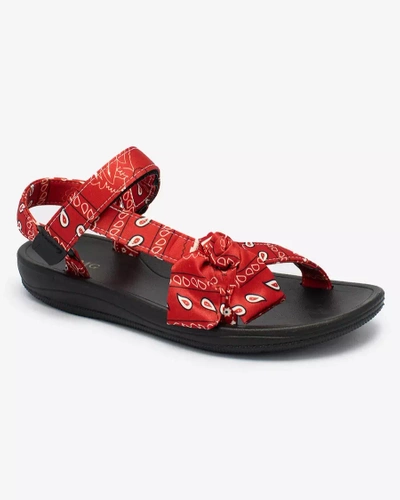 Royalfashion Red women's sandals with bow Oyall