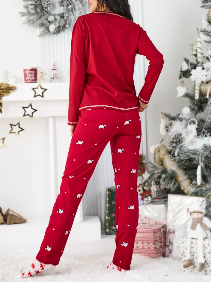 Женские пижамы Royalfashion Christmas из хлопка с полярным медведем