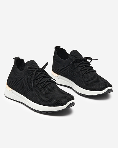 Black woven sports shoes for women Ferroni - Footwear