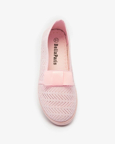 Girls' bow sneakers in light pink Lolisa - Footwear