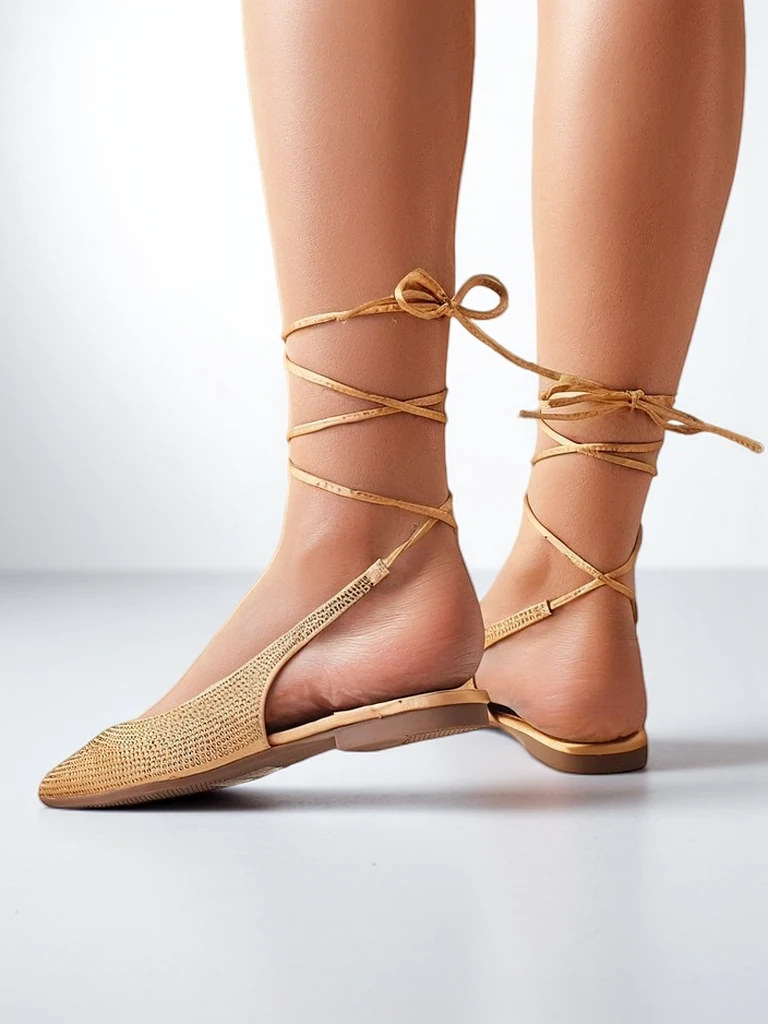 Royalfashion Women's ballet flats with rhinestones without a heel Daggas