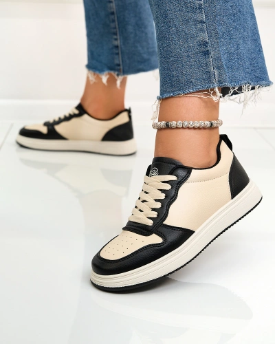 Royalfashion Beige and black Colorburst Classics sports shoes