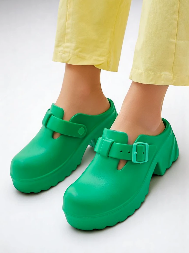 Royalfashion Women's rubber heeled sandals Voxones