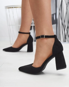 Black women's pumps on a post Derra - Footwear