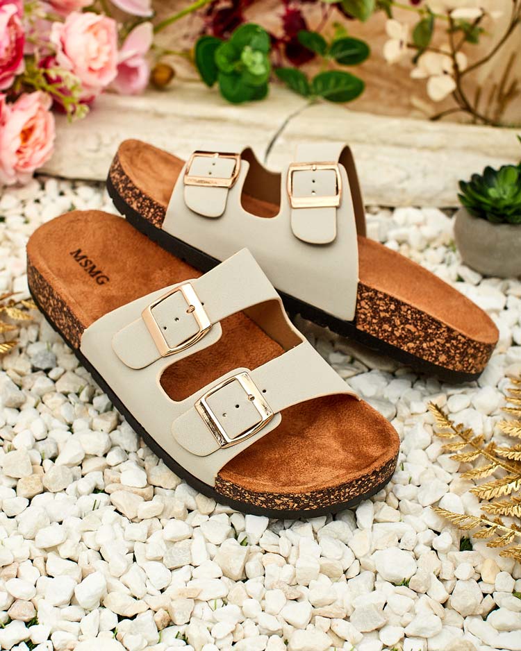 Royalfashion Sieviešu Ottoma flip-flops ar plakanu zoli