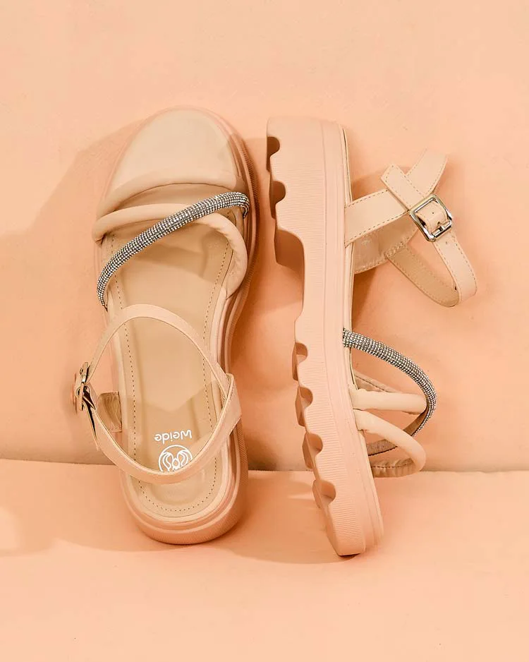 Royalfashion Women's zirconia sandals Ofavle