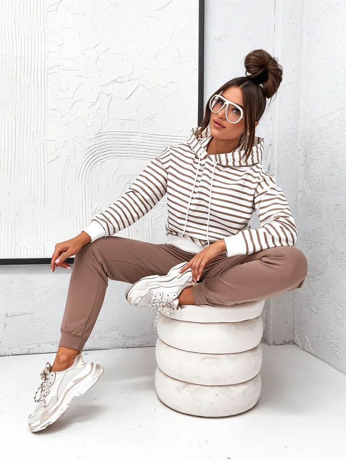 Royalfashion Women's striped tracksuit set