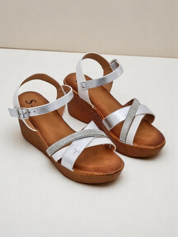 Романтические сандалии на платформе Royalfashion для женщин с rhinestones и блестками Glittera