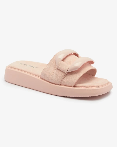 Pink women's flip-flops in eco-suede Omve - Footwear