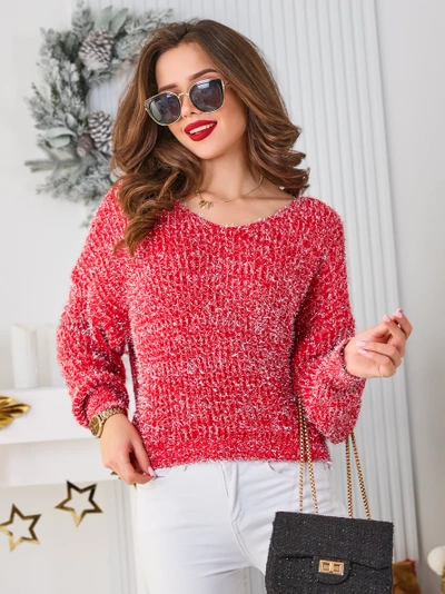 Royalfashion Women's sweater with shiny thread