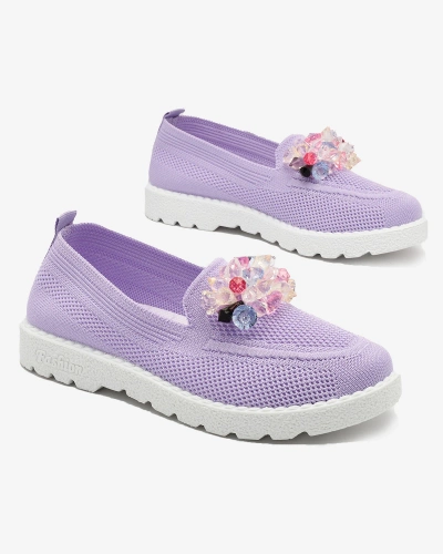 Royalfashion Purple women's embellished half slip on shoes Enweta