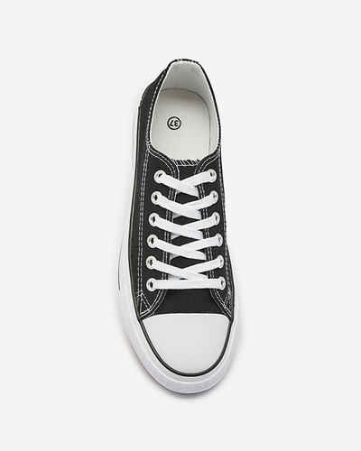 Black and white women's classic lace-up sneakers Ogisa - Footwear