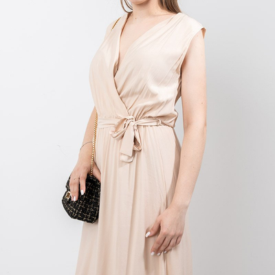 Beige women's maxi dress - Clothing