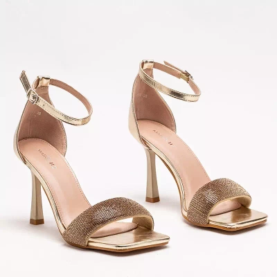 OUTLET Gold women's Enedi stiletto sandals - Footwear