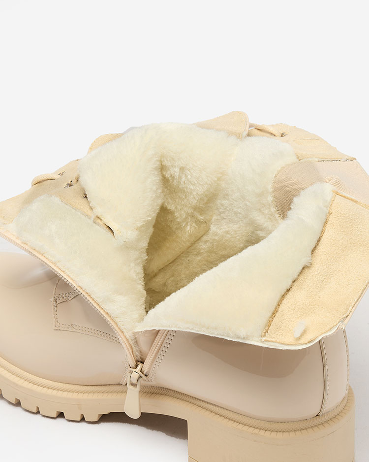 Royalfashion Бежевые женские сапоги-багги из экокожи Седдага