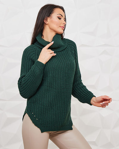 Royalfashion Women's green turtleneck sweater