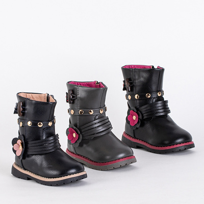 Gray children's boots made of eco leather Kisso - Footwear