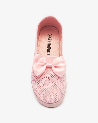 Girls' pink slip on sneakers with bow Sweet Life - Footwear