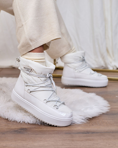 Royalfashion Женские ботинки-слипы a'la snow boots in white Vevnose