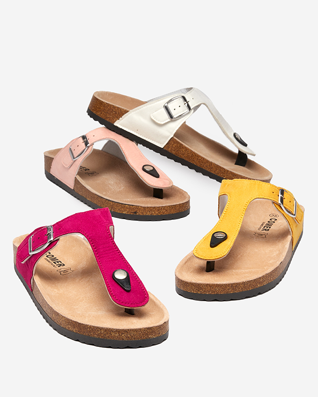 Baltas sieviešu eko zamšādas sandales Sodifo- Footwear