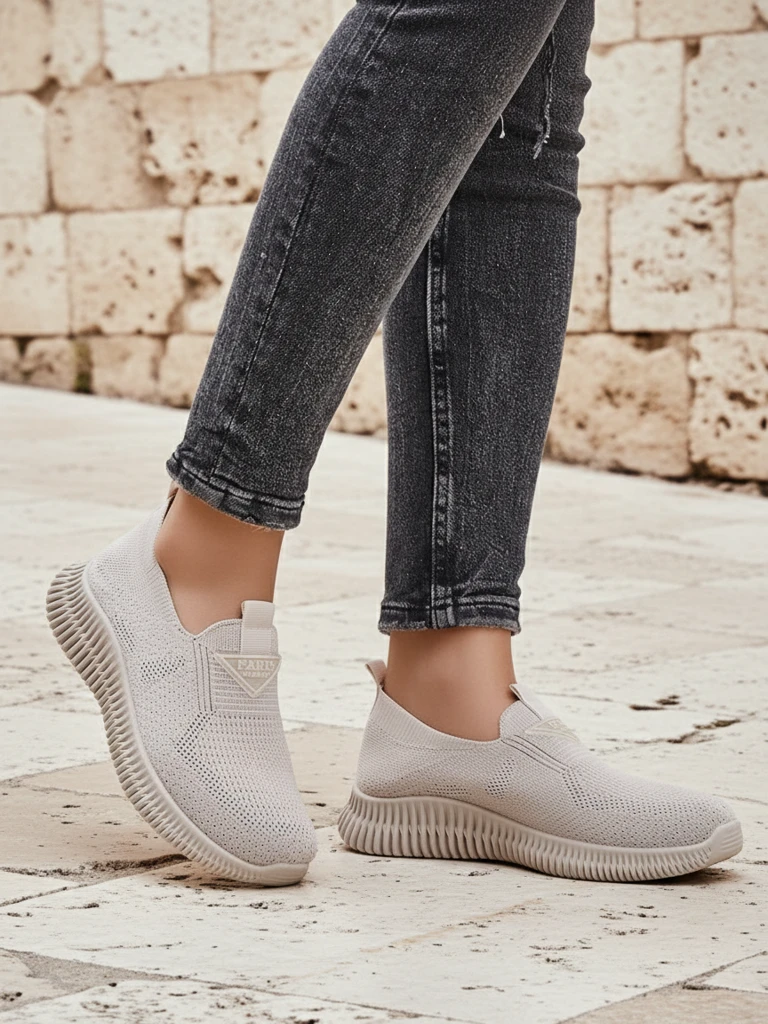 Royalfashion Женские тканевые спортивные слипоны Serra