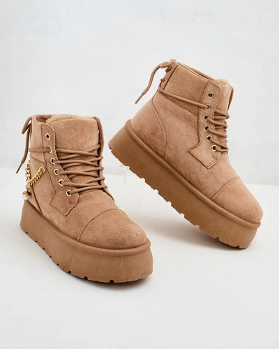 Royalfashion Women's lace-up Woruces boots