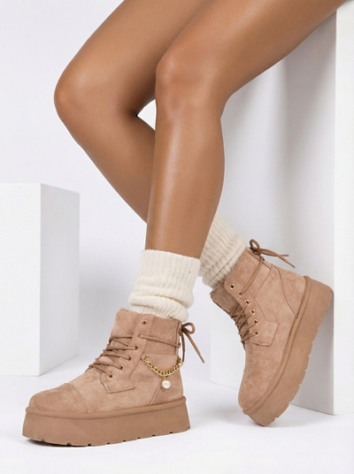 Royalfashion Women's lace-up Woruces boots