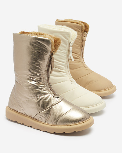 Pink-gold women's shoes a'la snow boots Tirigga- Footwear