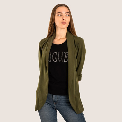 Women's green cape without fastening - Clothing