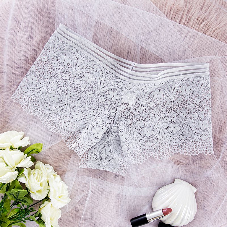 Grey women's lace boxers - Underwear