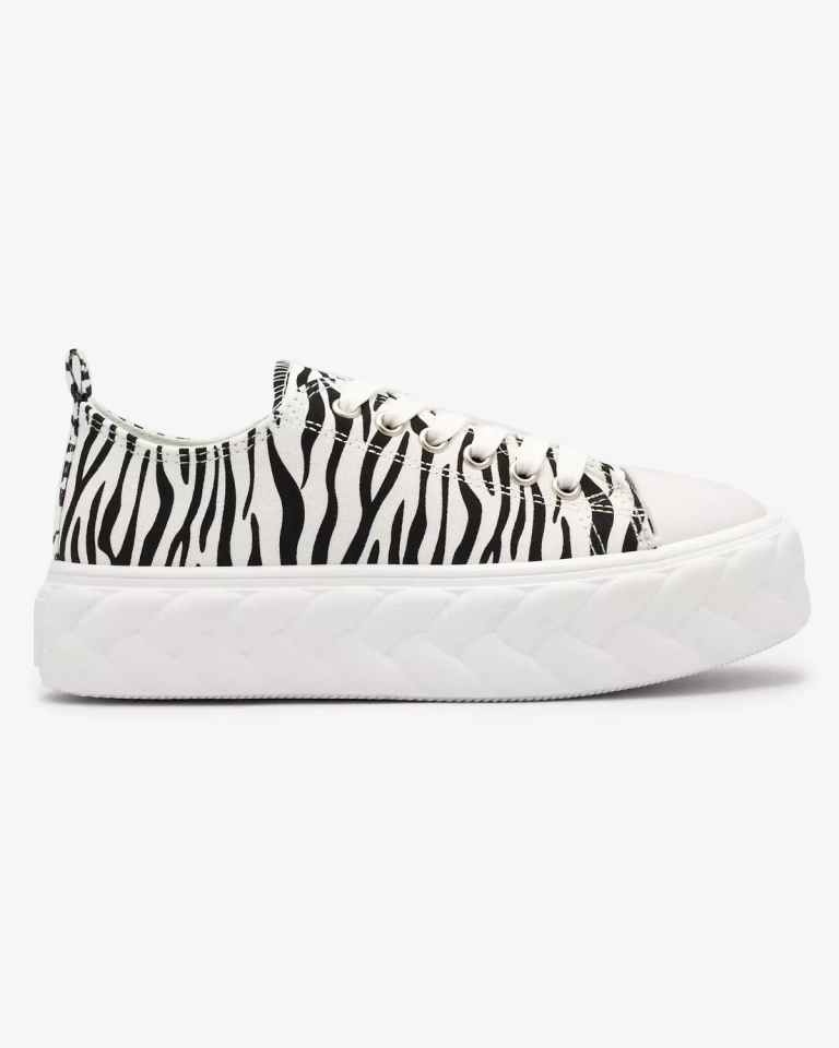 Royalfashion Black and white women's platform sneakers Atredika
