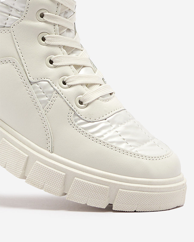 Calista Obuwie Damskie Modne Plaski Botki Kremowe