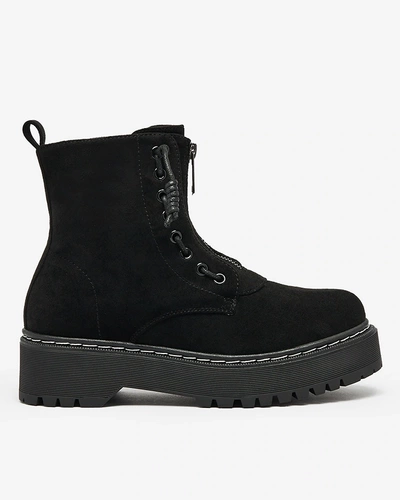 Royalfashion Black women's boots on thicker sole Kastolla