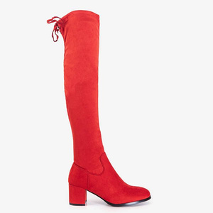 Red women's over-the-knee boots Elvina- Footwear