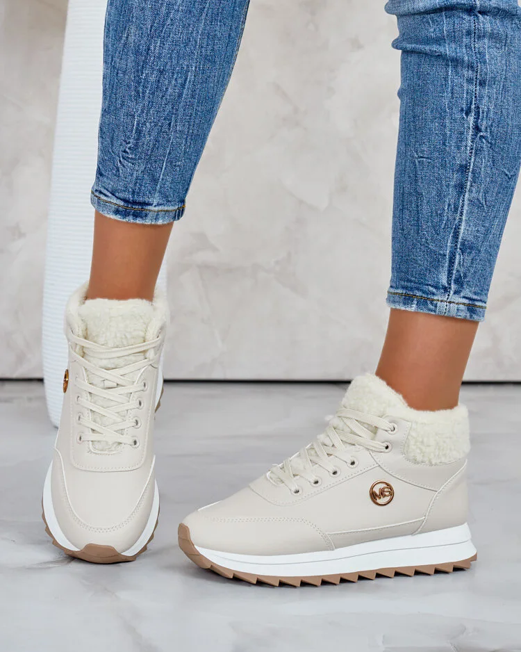 Royalfashion Women's insulated sneakers with fur Frozit