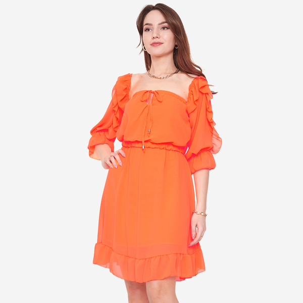 Orange neon women's Spanish dress - Clothing