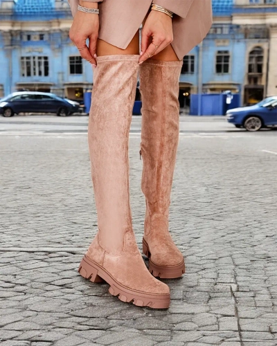 Женские плоские сапоги до колена Royalfashion Vianas