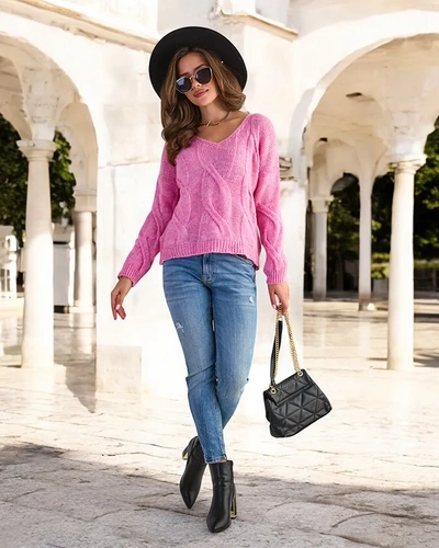 Pink women's sweater - Clothing