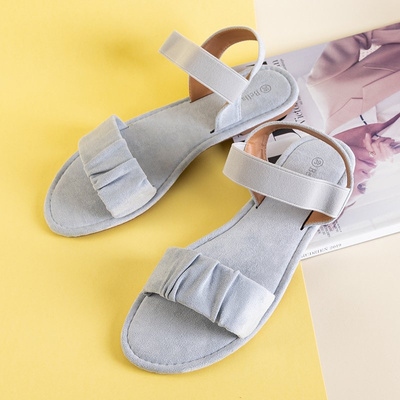 Grey women's eco-suede sandals Wiskonsin - Footwear