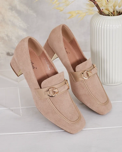 Royalfashion Elegant women's moccasins on a low post Orino