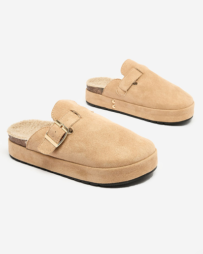 Royalfashion Women's slippers with sheepskin and buckle Kajis