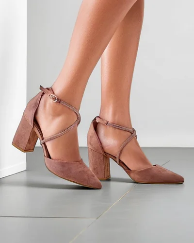 Royalfashion Женские туфли на каблуках из экокожи с ремешками Eurole