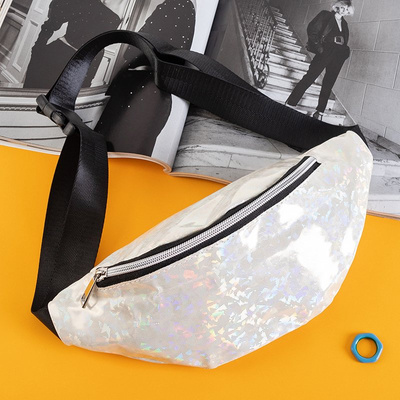 Women's kidney bag in ecru color with holographic effect - Accessories